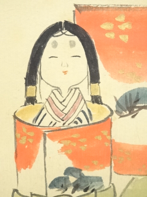 【茶道具】大徳寺　龍源院 細合喝堂和尚筆　立雛画賛『桃花笑春風』掛軸 軸C176 Yahoo!オークション -「喝堂」(掛軸) (書)の落札相場・落札価格